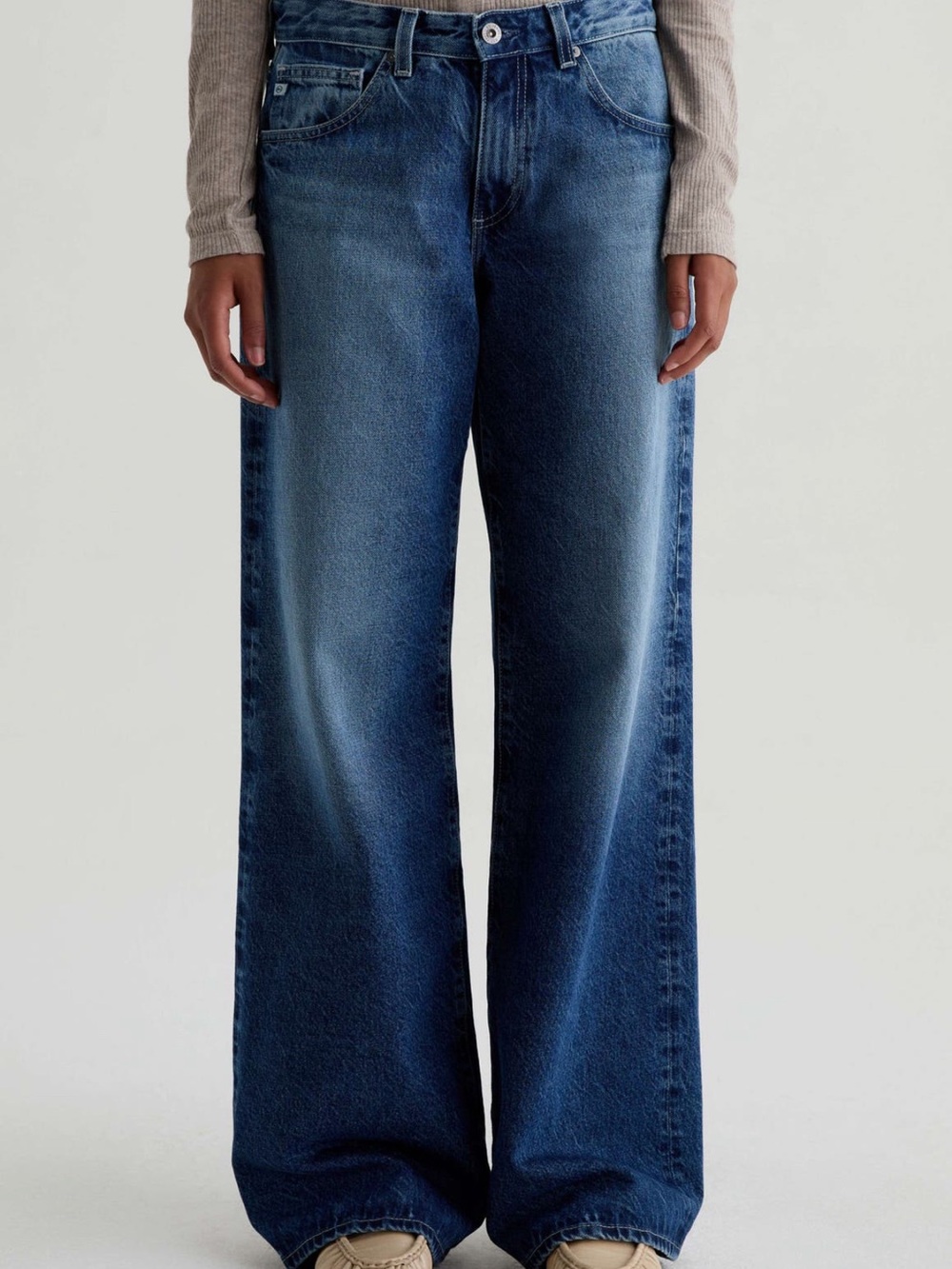 AG Adria Low-Rise Wide Leg Jeans